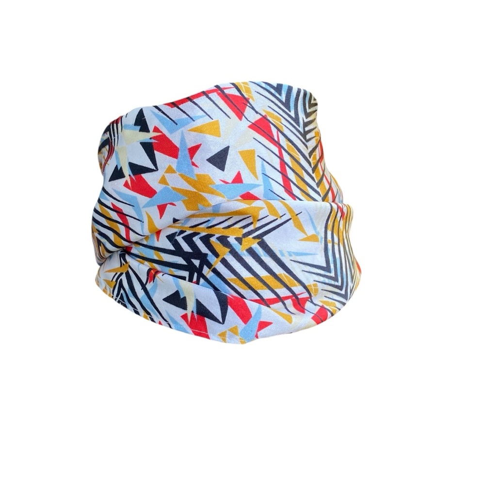 Evolve Colorful Geometric Pattern Scarf Polysilk - Picture 9 of 15